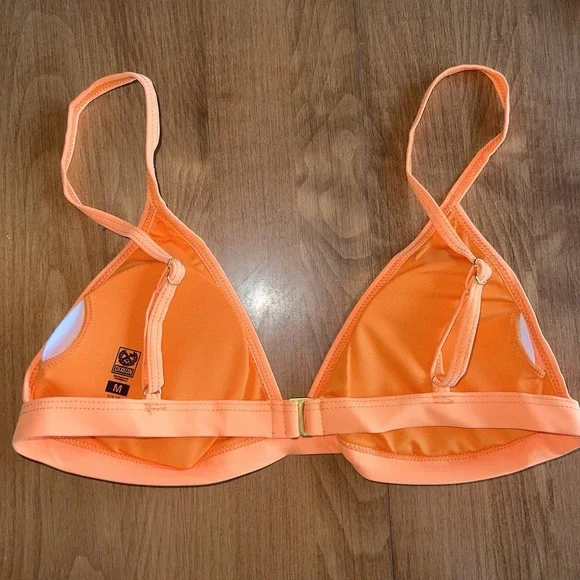 NEW Dixxon Sz M Triangle Micro Bikini Bright Orange Swimsuit Top &‎ Bottom 2 Pc. - Picture 14 of 14